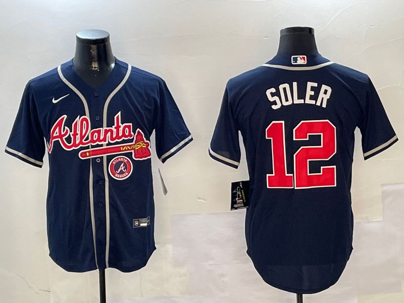 Men Atlanta Braves 12 Soler Blue Game 2024 Nike MLB Jersey style 4